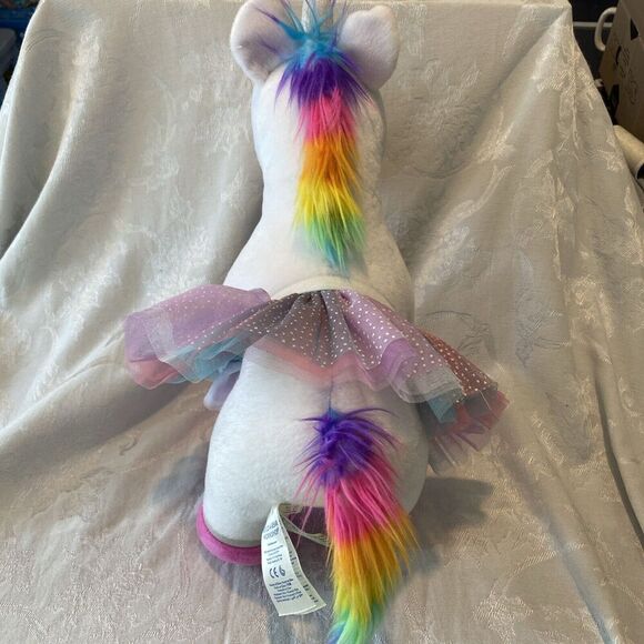 Build A Bear Color Craze Unicorn With Rainbow Mane & Skirt Stuffed Animal - Picture 4 of 12